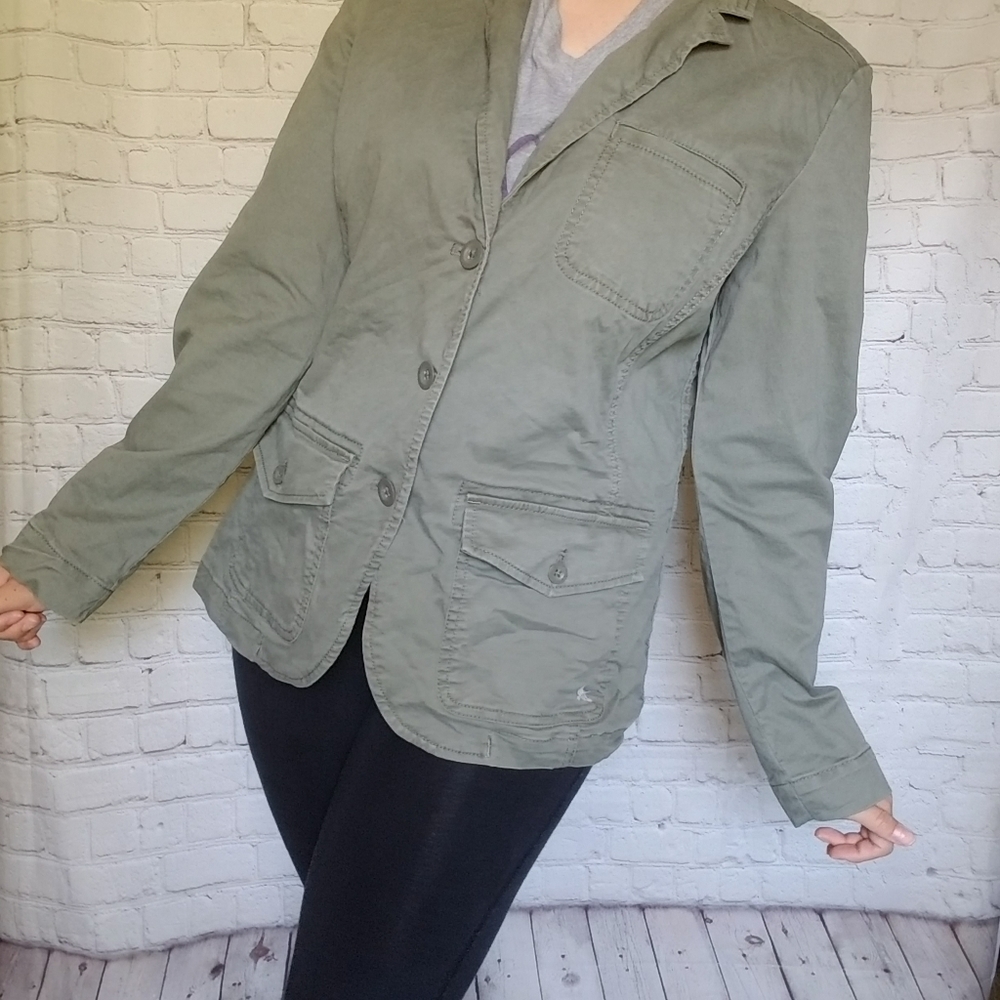 Eddie Bauer women's sz 14 green multipocket jacket